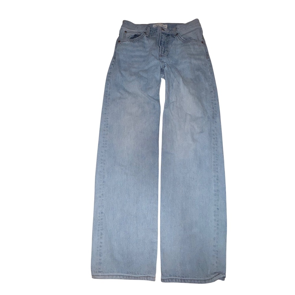 Denim Forum The 90s Marlo Hi-Rise Baggy Jeans Light Wash 25 Blue